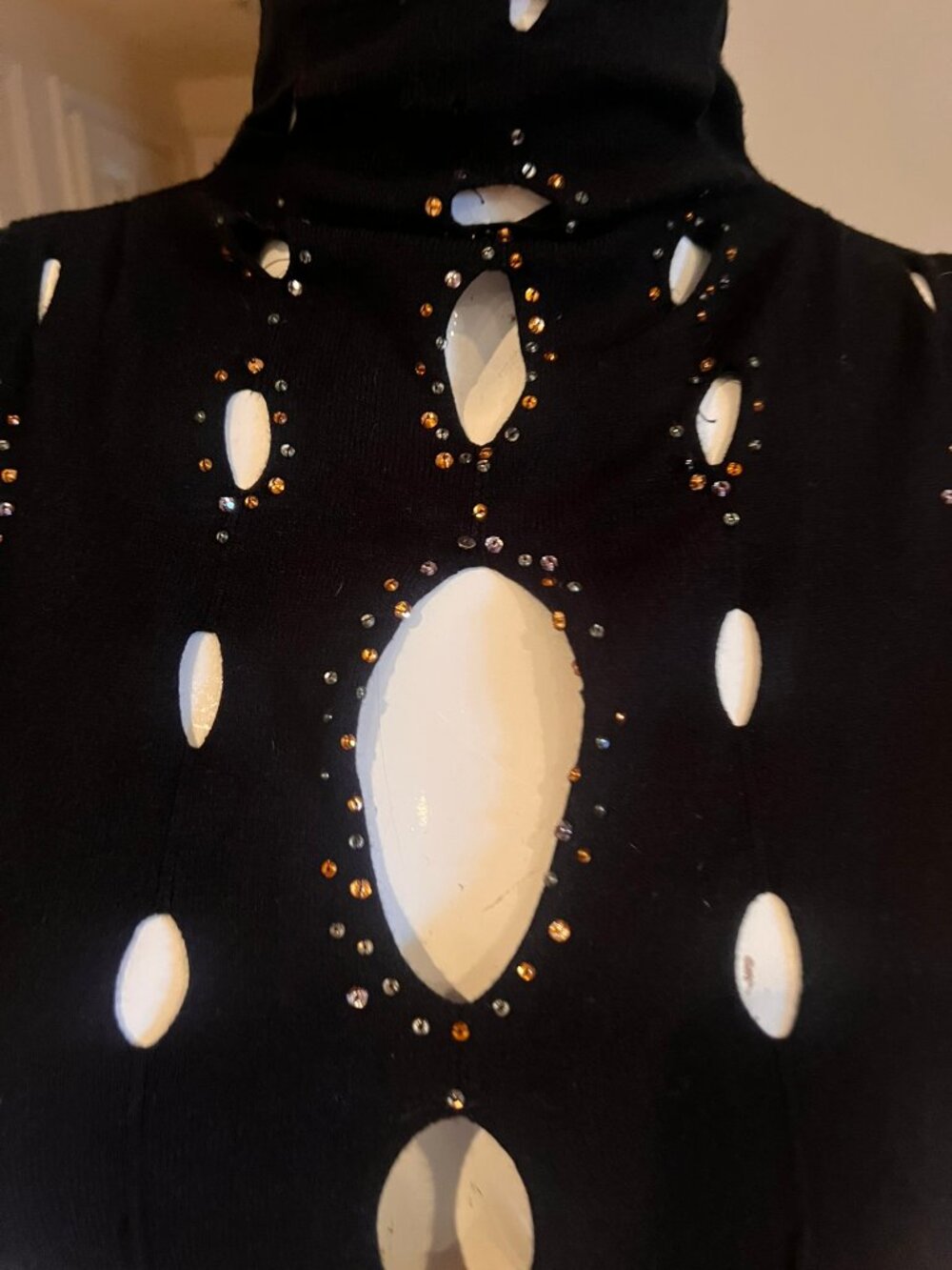 Y2K 2000'S VINTAGE ROBERTO CAVALLI KNIT CUT OUT TOP SIZE L LARGE - Picture 2 of 8